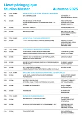 Couverture du document Livret pédagogique des studios de master - automne 2025