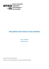 Couverture du document Règlement des études 2025/2026 