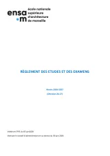Couverture du document Règlement des études 2026/2027