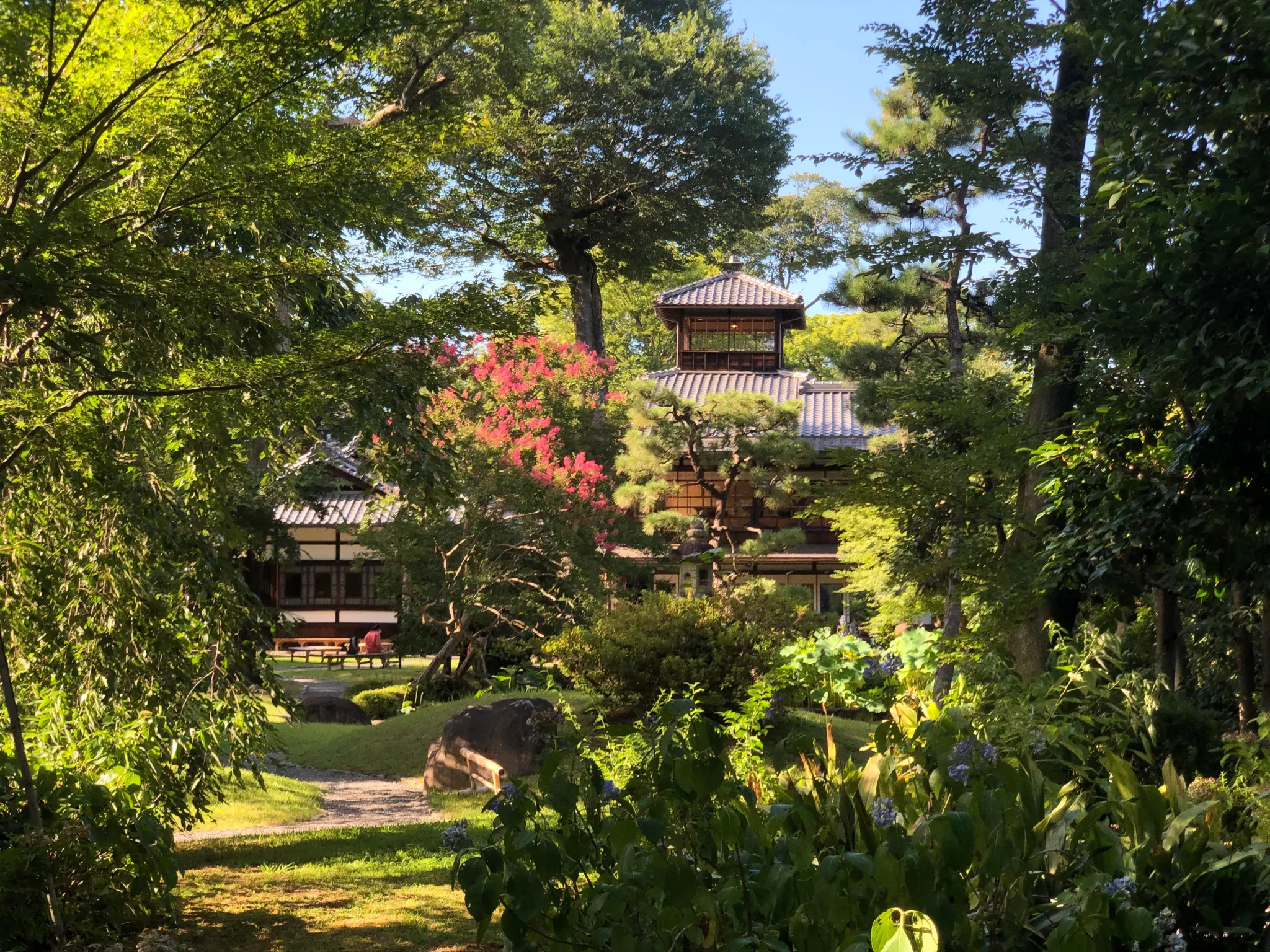 vue depuis le Jardin de la villa Shimogamo de la famille Mitsui, Kyoto